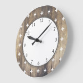 スカンジナビアホワイトプラスシンボルや象徴木製プランクス ラージ壁時計 (傾斜)