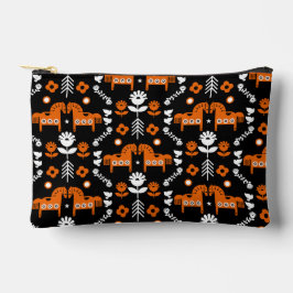 スカンジナビアホースフォークアート アクセサリーポーチ