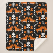 スカンジナビアホースフォークアート シェルパブランケット (正面)