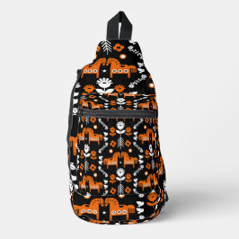 スカンジナビアホースフォークアート スリングバッグ