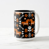 スカンジナビアホースフォークアート ツートーンマグカップ (正面右)