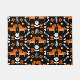 スカンジナビアホースフォークアート ドアマット