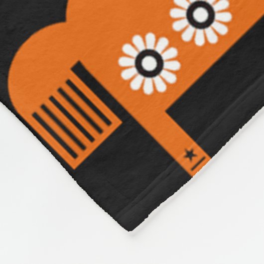 スカンジナビアホースフォークアート フリースブランケット (角)