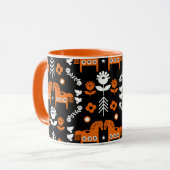 スカンジナビアホースフォークアート マグカップ (正面左)