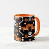 スカンジナビアホースフォークアート マグカップ (正面右)