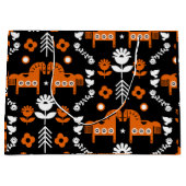 スカンジナビアホースフォークアート ラージペーパーバッグ (正面)