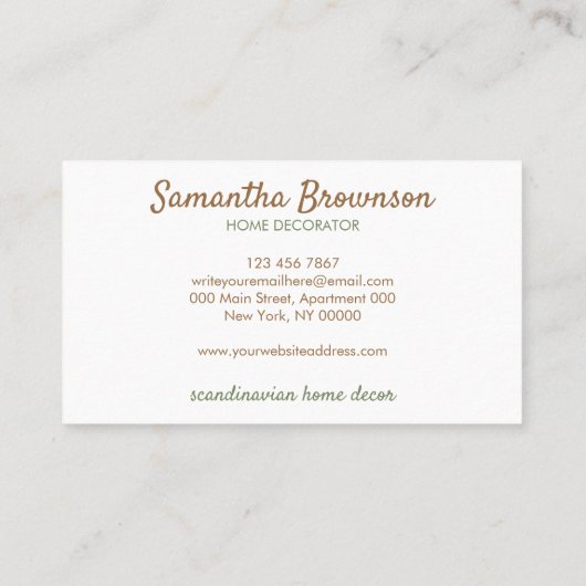 スカンジナビアボホデコールキャットドッグノースディックニューホーム 名刺 (裏面)