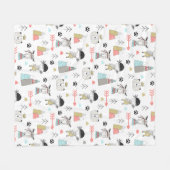 スカンジナビアボホワイルダネスおもしろい フリースブランケット (正面(横))