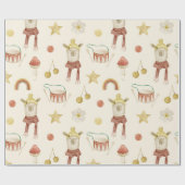 スカンジナビアボホ子供部屋ベア ラッピングペーパー (フラット)