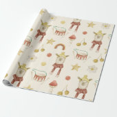 スカンジナビアボホ子供部屋ベア ラッピングペーパー (アンロールド)
