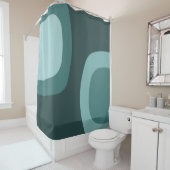 スカンジナビアミニマリストアートターコイズ シャワーカーテン (インサイチュ)