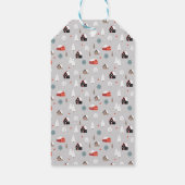 スカンジナビアモダンの冬のホリデーシーズン灰色 ギフトタグ (裏面)