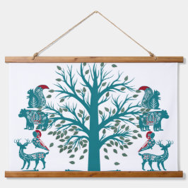 スカンジナビアモダンアートノルディックツリーオブライフウォール 吊り下げ型タペストリー