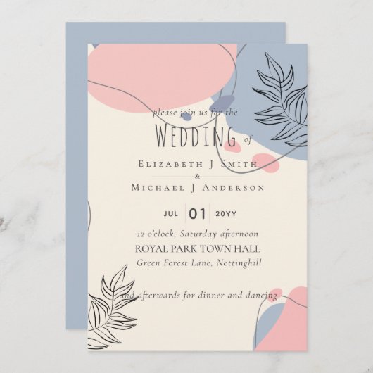 スカンジナビアモダンジャパニ結婚抽象芸術 (正面/裏面)