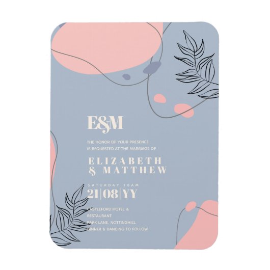 スカンジナビアモダンジャパニ結婚抽象芸術 マグネット (縦)