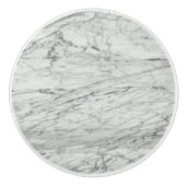 スカンジナビアモダンミニマリスト白大理石 セラミックノブ (正面)