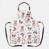 スカンジナビアモノグラムトナカイフェスティバルクリスマス エプロン (正面)