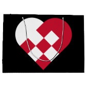 スカンジナビアユール(キリスト降誕祭)ハート抱き枕 – 大 ラージペーパーバッグ (裏面)