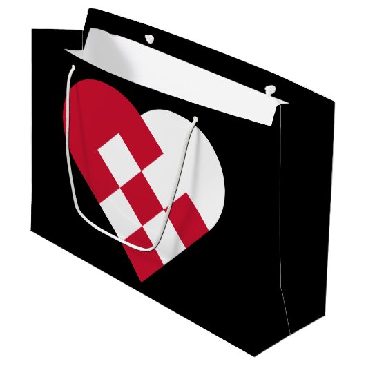 スカンジナビアユール(キリスト降誕祭)ハート抱き枕 – 大 ラージペーパーバッグ (正面アングル)