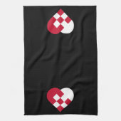 スカンジナビアユール（キリスト降誕祭）ハート キッチンタオル (縦)