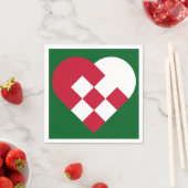 スカンジナビアユール（キリスト降誕祭）ハート スタンダードカクテルナプキン (インサイチュ)