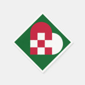 スカンジナビアユール（キリスト降誕祭）ハート スタンダードカクテルナプキン (角)