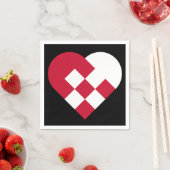 スカンジナビアユール（キリスト降誕祭）ハート スタンダードカクテルナプキン (インサイチュ)