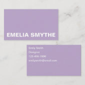 スカンジナビアラベンダーバイオレットミニマルシンプルリスト 名刺 (正面/裏面)