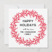 スカンジナビアリース赤と白写真 シーズンカード (裏面)