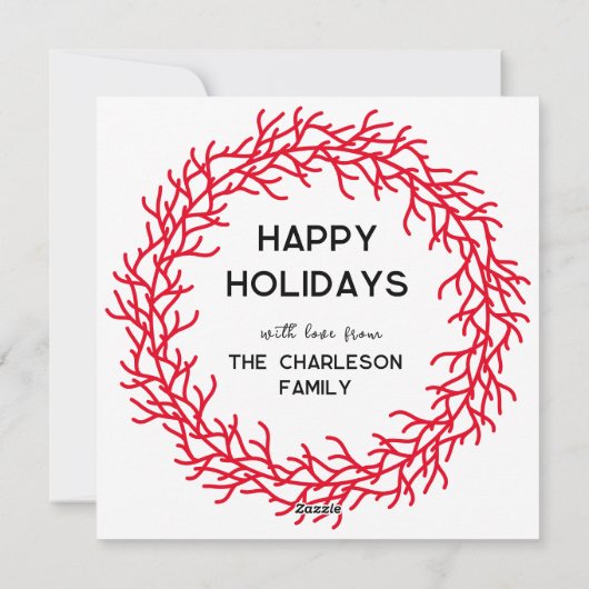 スカンジナビアリース赤と白写真 シーズンカード (裏面)