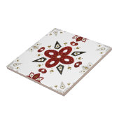 スカンジナビアレッドブルー金ゴールド北欧グラフィック タイル (側面)