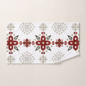 スカンジナビアレッドブルー金ゴールド北欧グラフィック バスタオルセット (ハンドタオル)