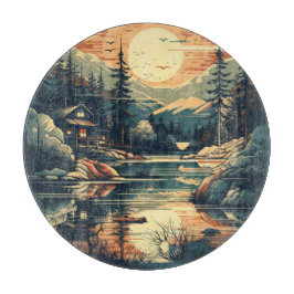 スカンジナビアレトロアートマウンテンホーム カッティングボード