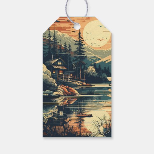 スカンジナビアレトロアートマウンテンホーム ギフトタグ (正面)