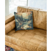 スカンジナビアレトロアートマウンテンホーム クッション