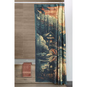 スカンジナビアレトロアートマウンテンホーム シャワーカーテン