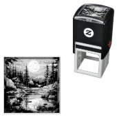 スカンジナビアレトロアートマウンテンホーム セルフインキングスタンプ (インサイチュ)