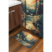 スカンジナビアレトロアートマウンテンホーム バスマット