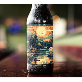 スカンジナビアレトロアートマウンテンホーム ビールラベル