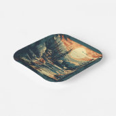 スカンジナビアレトロアートマウンテンホーム ペーパープレート (傾斜あり)