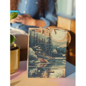 スカンジナビアレトロアートマウンテンホーム ミディアムペーパーバッグ