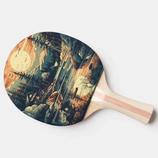 スカンジナビアレトロアートマウンテンホーム 卓球ラケット (横)