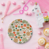 スカンジナビアレトロクリスマスパターン ペーパープレート (パーティー)