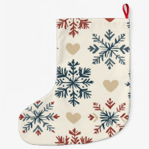 スカンジナビアンフォルクスタイルの雪の結晶とハートのクリスマス