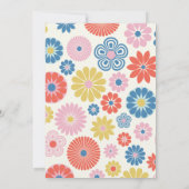 スカンジナビアンボホーフォークフラワーブルーシンプルウェディング 招待状 (裏面)