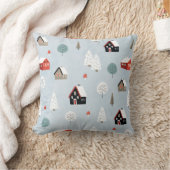 スカンジナビアヴィレッジウィンターデパーソナライズされたコール クッション (ブランケット)