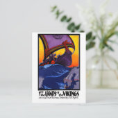 スカンジナビアヴィンテージ旅行ポスター復元 ポストカード (スタンド正面)