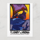 スカンジナビアヴィンテージ旅行ポスター復元 ポストカード (正面)