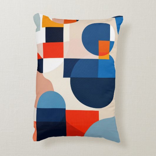 スカンジナビア中世紀幾何学抽象芸術アート アクセントクッション (裏面(縦))