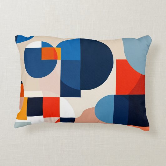 スカンジナビア中世紀幾何学抽象芸術アート アクセントクッション (裏面)